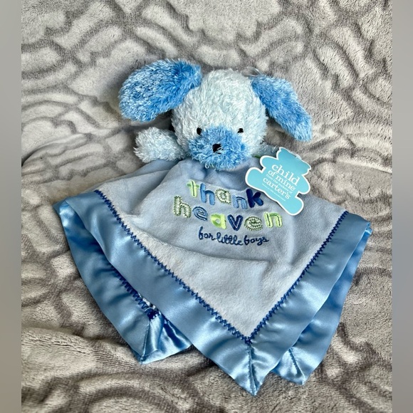 Child of Mine Carter’s Blue Puppy Security Blanket Lovey NWT - Picture 1 of 4